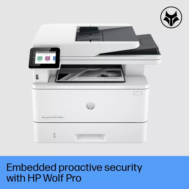 Drukarka HP LaserJet Pro MFP 4102dw, Laser, Drukowanie monochromatyczne, 1200 x 1200 DPI, A4, Drukowanie bezpośrednie, Biała