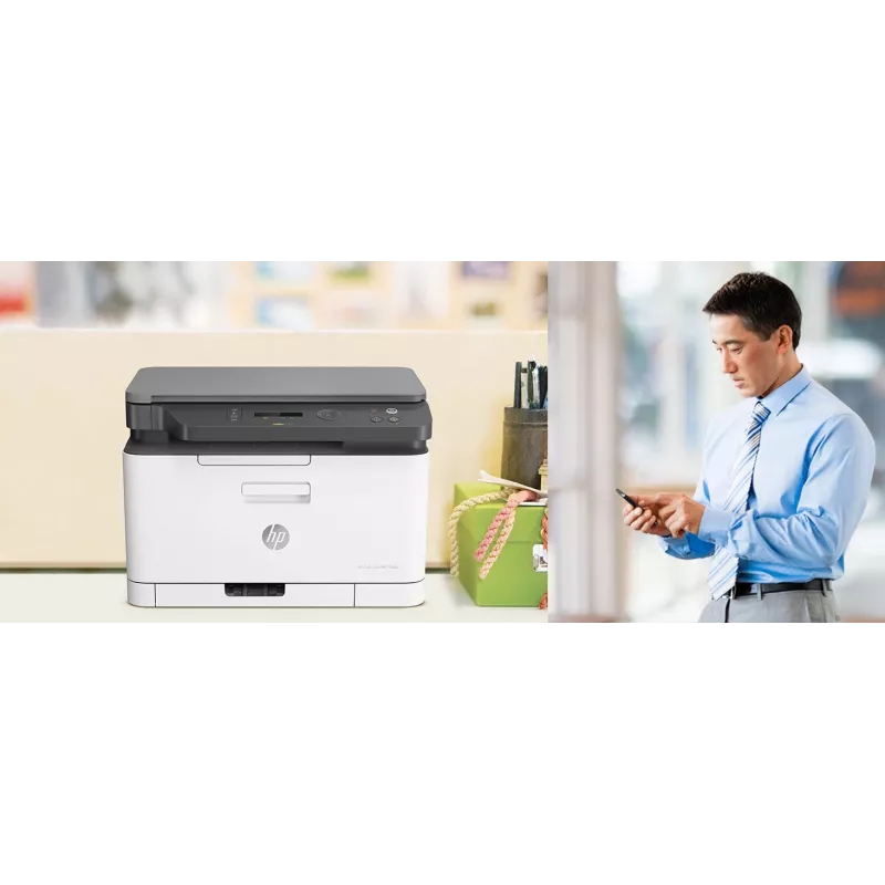 Wielofunkcyjna drukarka laserowa HP Color Laser MFP 178nw — Druk kolorowy, A4, 18 str./min (czarno-biały), Wi‑Fi, Ethernet, skanowanie dupleksowe