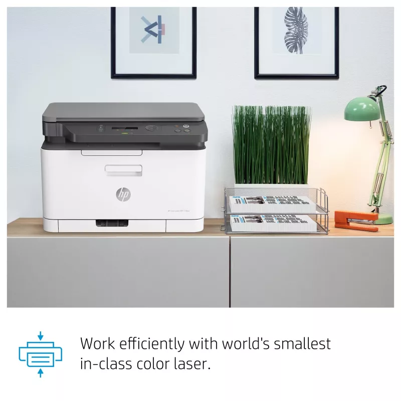 Wielofunkcyjna drukarka laserowa HP Color Laser MFP 178nw — Druk kolorowy, A4, 18 str./min (czarno-biały), Wi‑Fi, Ethernet, skanowanie dupleksowe