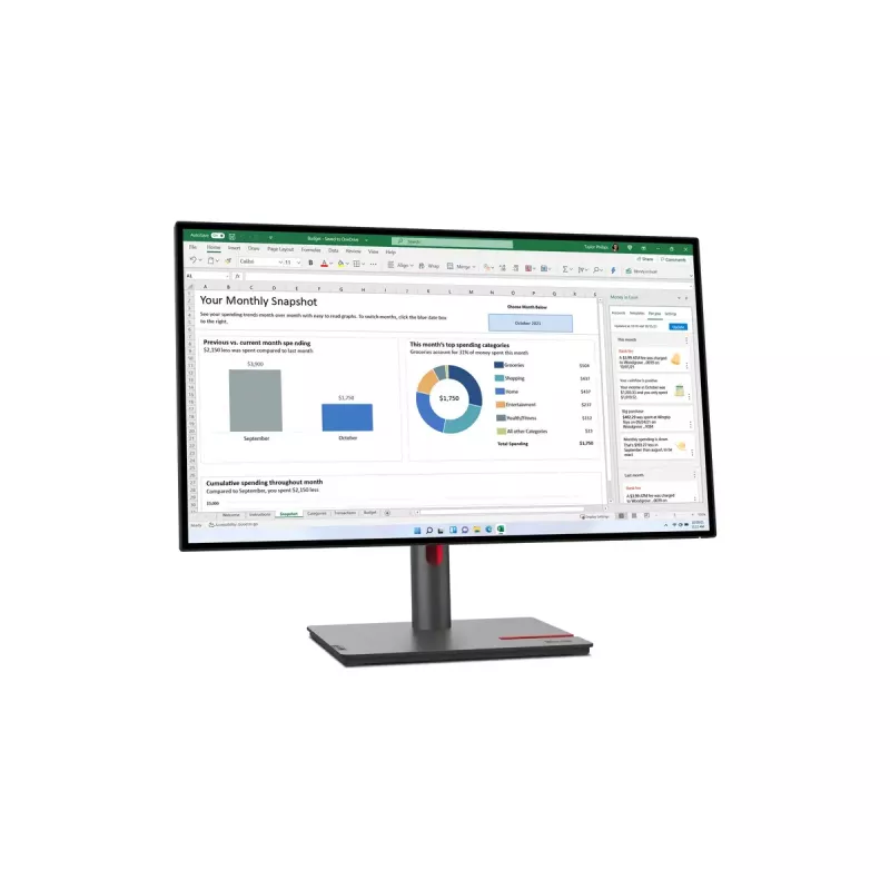 Monitor komputerowy Lenovo ThinkVision P27h-30, 68,6 cm (27 cali), 2560 x 1440, Quad HD, LCD, czarny