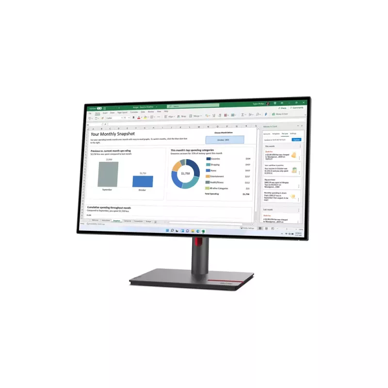 Monitor komputerowy Lenovo ThinkVision P27h-30, 68,6 cm (27 cali), 2560 x 1440, Quad HD, LCD, czarny