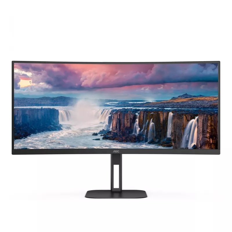 Monitor komputerowy AOC V5 CU34V5C/BK 86,4 cm (34 cale) 3440 x 1440 pikseli Wide Quad HD LED Czarny