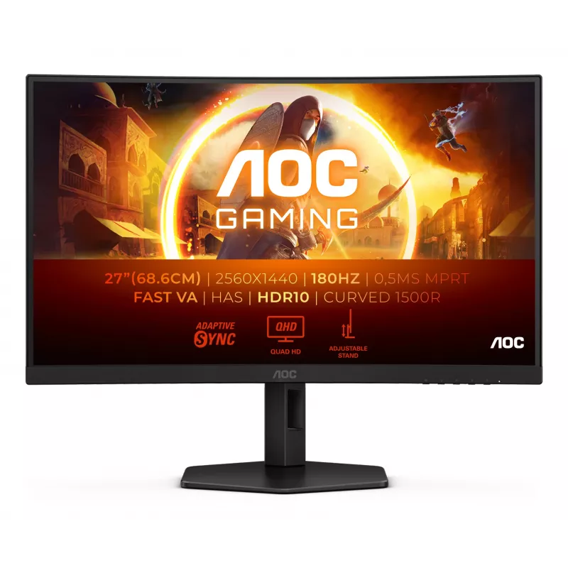 Monitor komputerowy AOC G4 CQ27G4X 68,6 cm (27 cali) 2560 x 1440 pikseli Quad HD LCD Czarny