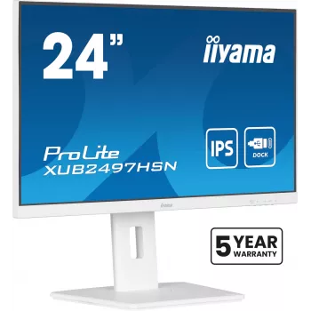 Monitor komputerowy iiyama ProLite XUB2497HSN-W2 60,5 cm (23,8 cala) 1920 x 1080 pikseli Full HD LED Biały