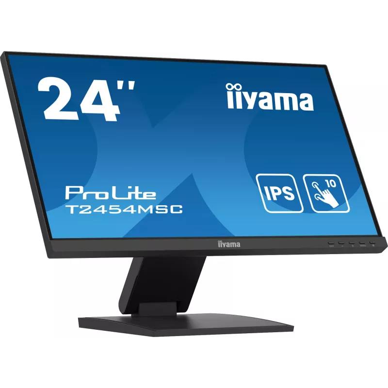 Monitor komputerowy iiyama ProLite T2454MSC-B2AG 60,5 cm (23,8 cala) 1920 x 1080 pikseli Full HD LED Dotykowy Wielu użytkowników Czarny