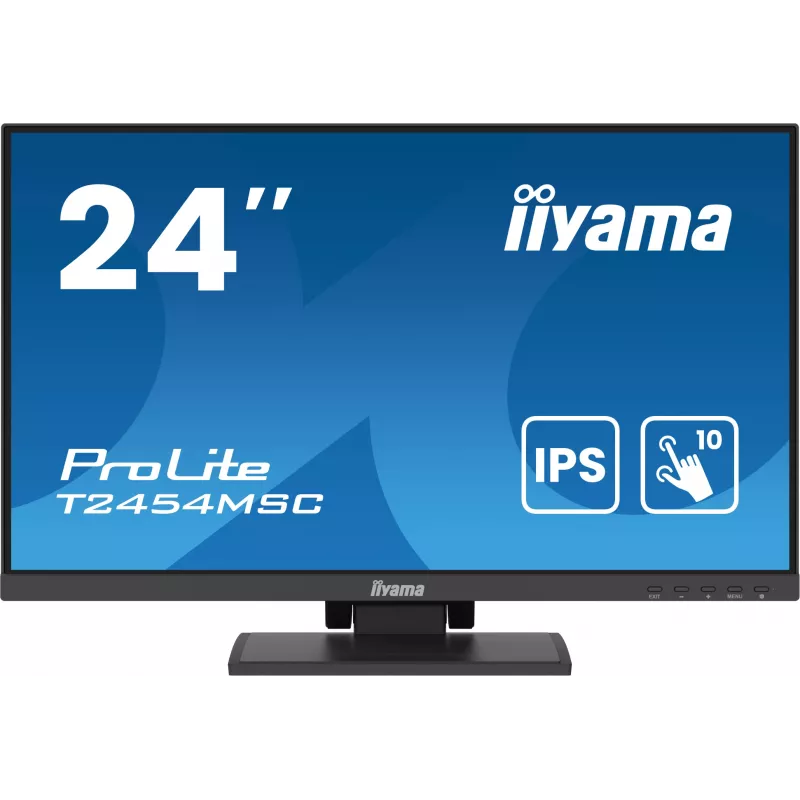 Monitor komputerowy iiyama ProLite T2454MSC-B2AG 60,5 cm (23,8 cala) 1920 x 1080 pikseli Full HD LED Dotykowy Wielu użytkowników Czarny