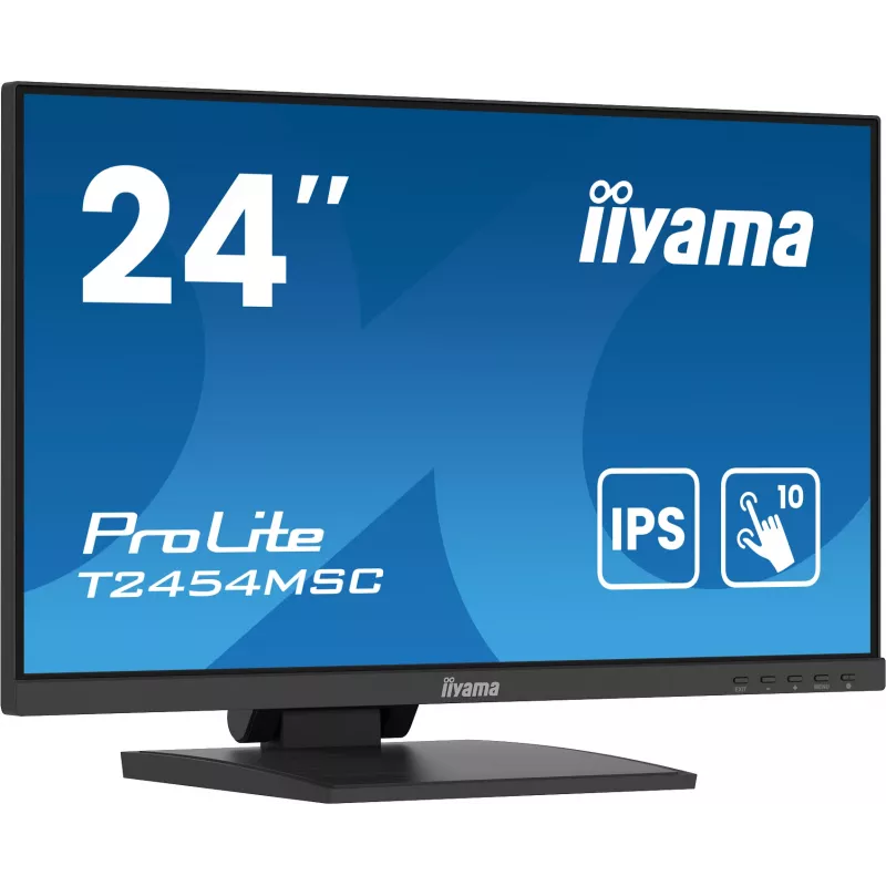 Monitor komputerowy iiyama ProLite T2454MSC-B2AG 60,5 cm (23,8 cala) 1920 x 1080 pikseli Full HD LED Dotykowy Wielu użytkowników Czarny