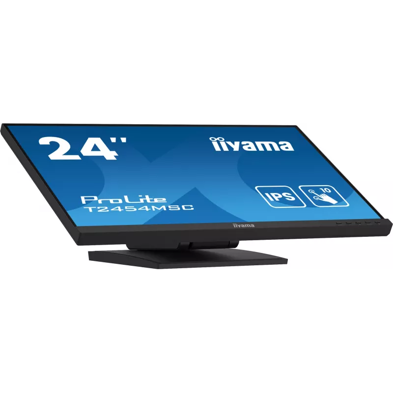 Monitor komputerowy iiyama ProLite T2454MSC-B2AG 60,5 cm (23,8 cala) 1920 x 1080 pikseli Full HD LED Dotykowy Wielu użytkowników Czarny