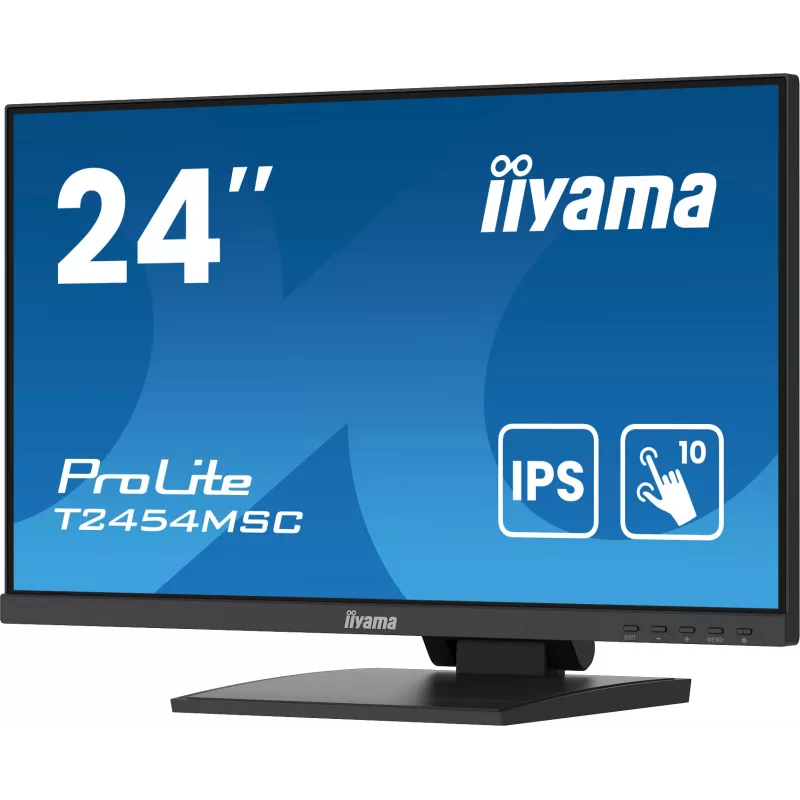 Monitor komputerowy iiyama ProLite T2454MSC-B2AG 60,5 cm (23,8 cala) 1920 x 1080 pikseli Full HD LED Dotykowy Wielu użytkowników Czarny