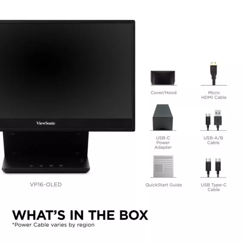 Monitor komputerowy Viewsonic VP Series VP16-OLED 40,6 cm (16 cali) 1920 x 1080 pikseli Full HD Czarny