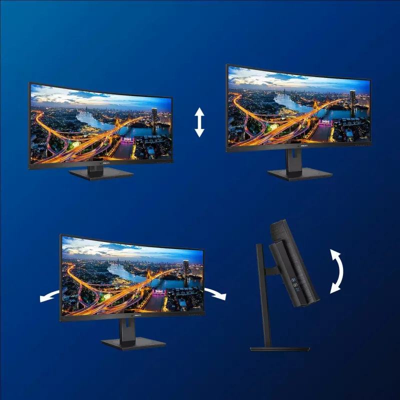 Philips B Line 346B1C/00 monitor komputerowy 86,4 cm (34 cale) 3440 x 1440 pikseli Quad HD LCD Czarny