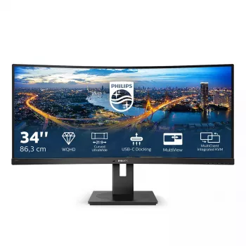 Philips B Line 346B1C/00 monitor komputerowy 86,4 cm (34 cale) 3440 x 1440 pikseli Quad HD LCD Czarny