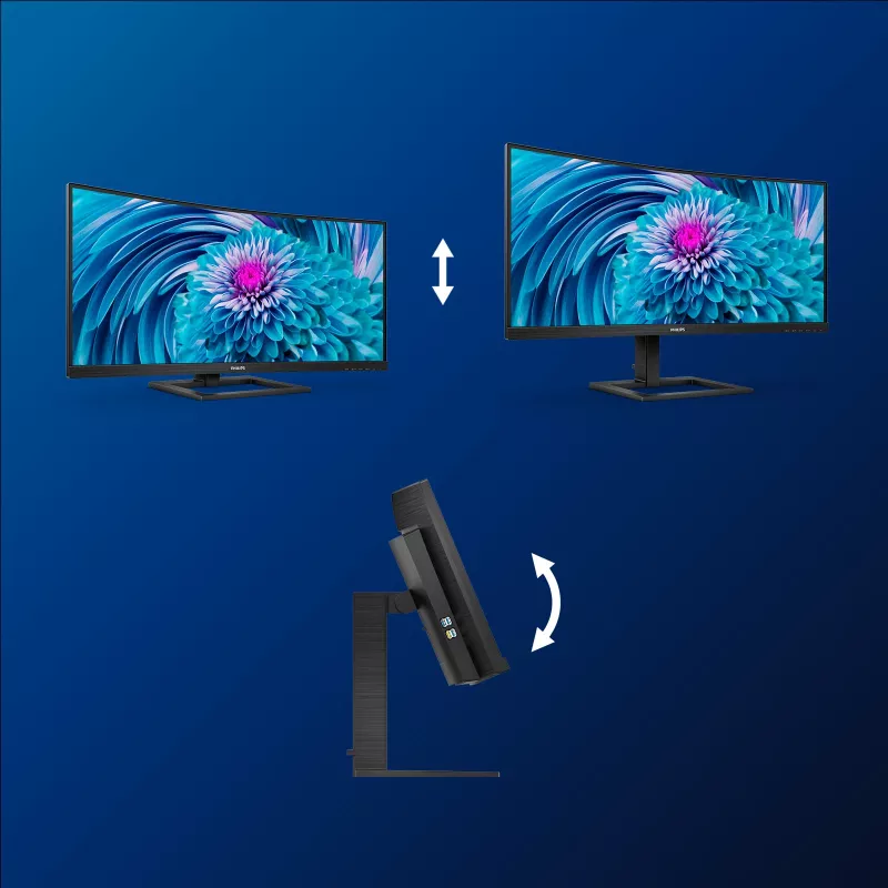 Philips E Line 346E2CUAE/00 monitor komputerowy 86,4 cm (34 cale) 3440 x 1440 pikseli Wide Quad HD+ LCD Czarny