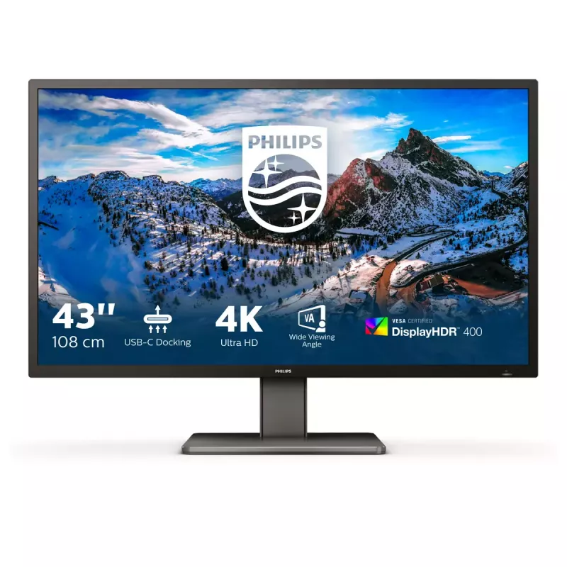Monitor komputerowy Philips P Line 439P1/00 108 cm (42,5 cala) 3840 x 2160 pikseli 4K Ultra HD LCD Czarny