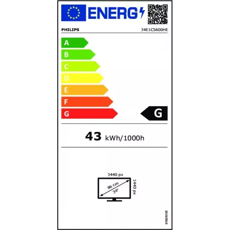 Philips 5000 series 34E1C5600HE/00 monitor komputerowy 86,4 cm (34 cale) 3440 x 1440 pikseli 4K Ultra HD LED Czarny