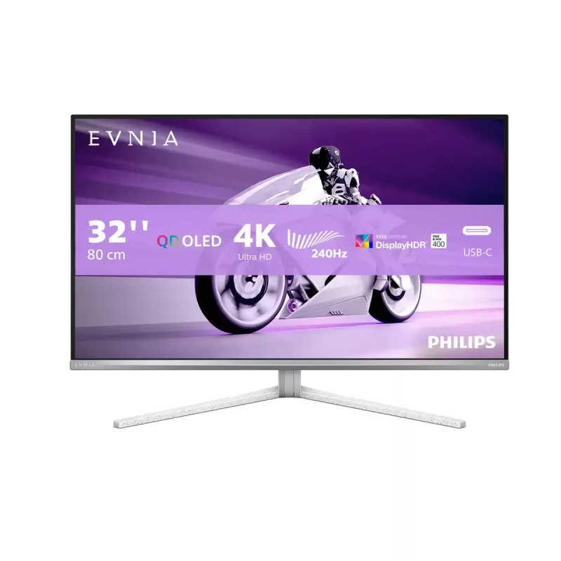 Monitor komputerowy Philips Evnia 8000 32M2N8900/00, 80 cm (31,5 cala), 3840 x 2160 pikseli, 4K Ultra HD, QD-OLED, Biały