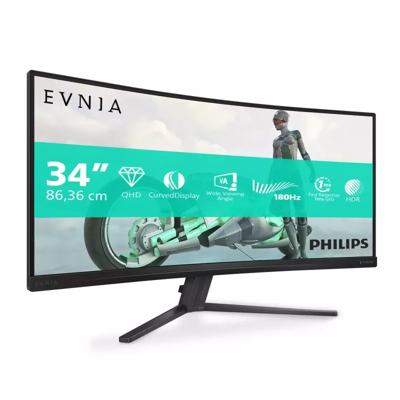Philips Evnia 34M2C3500L/00 monitor komputerowy 86,4 cm (34 cale) 3440 x 1440 pikseli Wide Quad HD LCD czarny