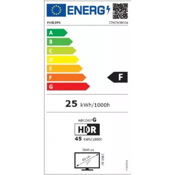 Philips Evnia 3000 27M2N3800A/00 monitor komputerowy 68.6 cm (27 cali) 3840 x 2160 pikseli 4K Ultra HD Szary