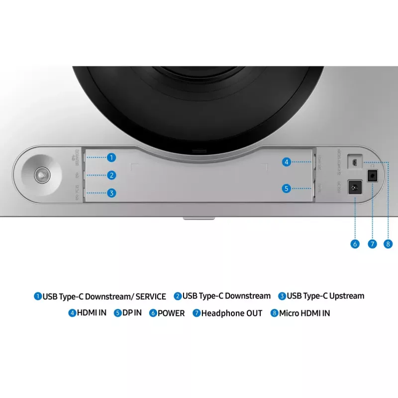 49-calowy zakrzywiony monitor OLED Samsung S49DG910SU — Dual QHD 5120×1440, 32:9, 0,03 ms, 2×USB-C, VESA, regulacja wysokości