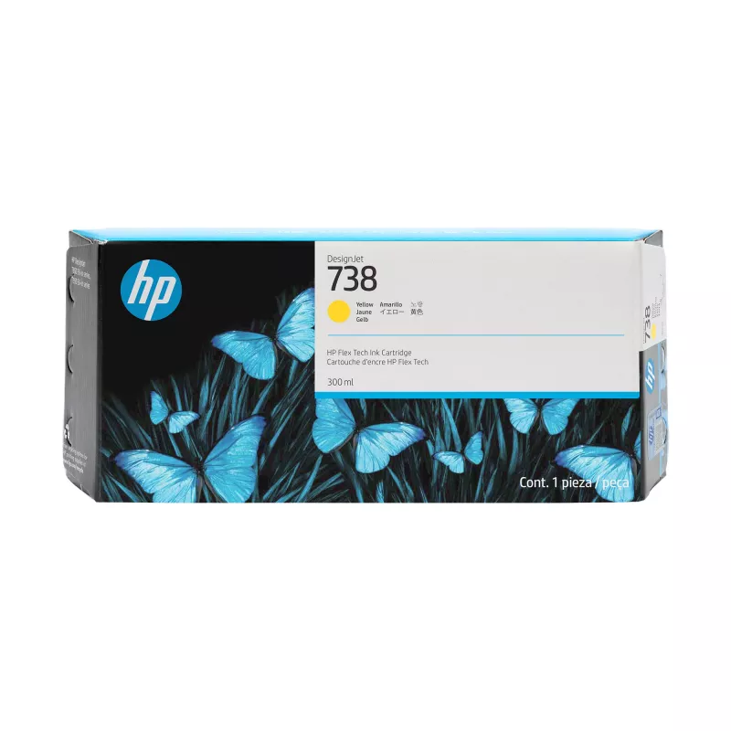 HP 738 300 ml żółty wkład atramentowy DesignJet z głowicą drukującą