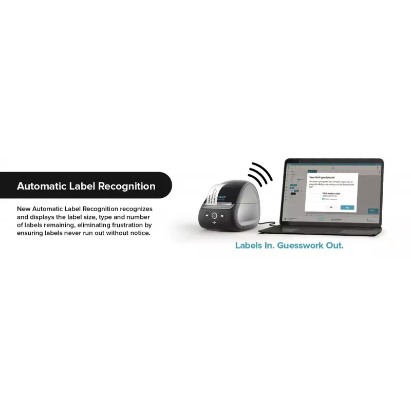 DYMO LabelWriter 5XL Drukarka etykiet | Automatyczne rozpoznawanie etykiet | Drukuje etykiety wysyłkowe o szerokim formacie od Amazon DHL i innych | Idealna dla sprzedawców e-commerce | Wtyczka EU 2-pinowa