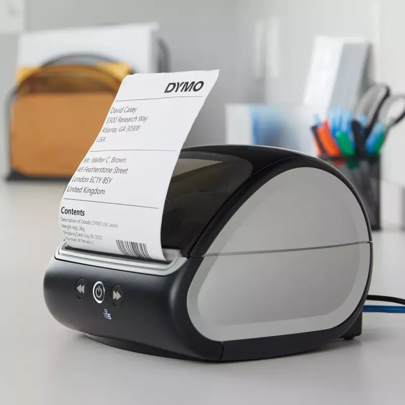 DYMO LabelWriter 5XL Drukarka etykiet | Automatyczne rozpoznawanie etykiet | Drukuje etykiety wysyłkowe o szerokim formacie od Amazon DHL i innych | Idealna dla sprzedawców e-commerce | Wtyczka EU 2-pinowa