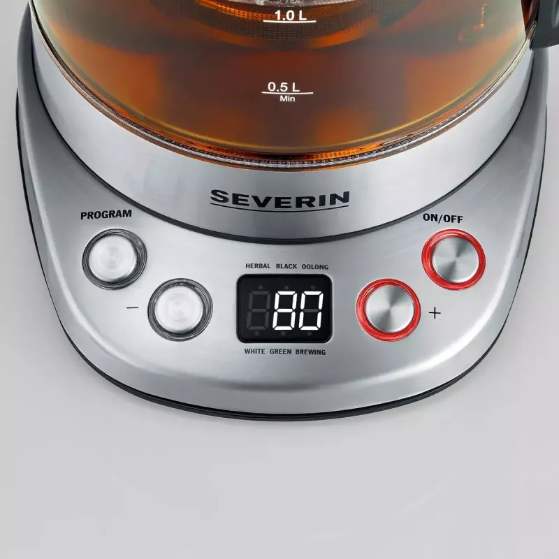 Czajnik elektryczny SEVERIN WK 3480 — pojemność 1,7 L, 3000 W, biały, obudowa ze szkła/tworzywa sztucznego/stali nierdzewnej