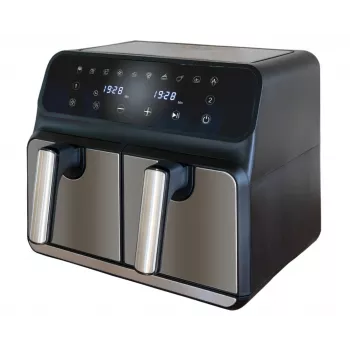 Frytkownica beztłuszczowa Unold 58685 Double 8 L, wolnostojąca, 1700 W, czarno-szara