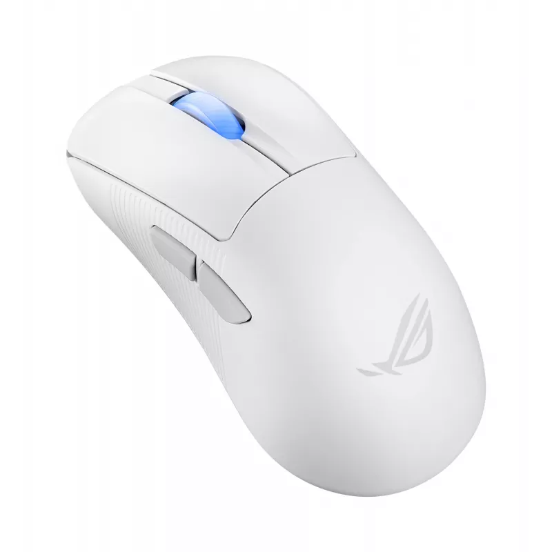 Mysz ASUS ROG Keris II Ace Wireless AimPoint Biała, gamingowa, praworęczna, RF Wireless + Bluetooth + USB Type-A, optyczna, 42000 DPI