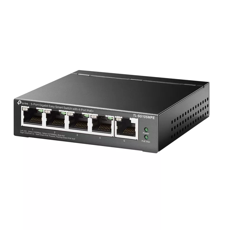 TP-Link 5-portowy Gigabit Easy Smart Switch z 4 portami PoE+, L2, Gigabit Ethernet (10/100/1000), Power over Ethernet (PoE)