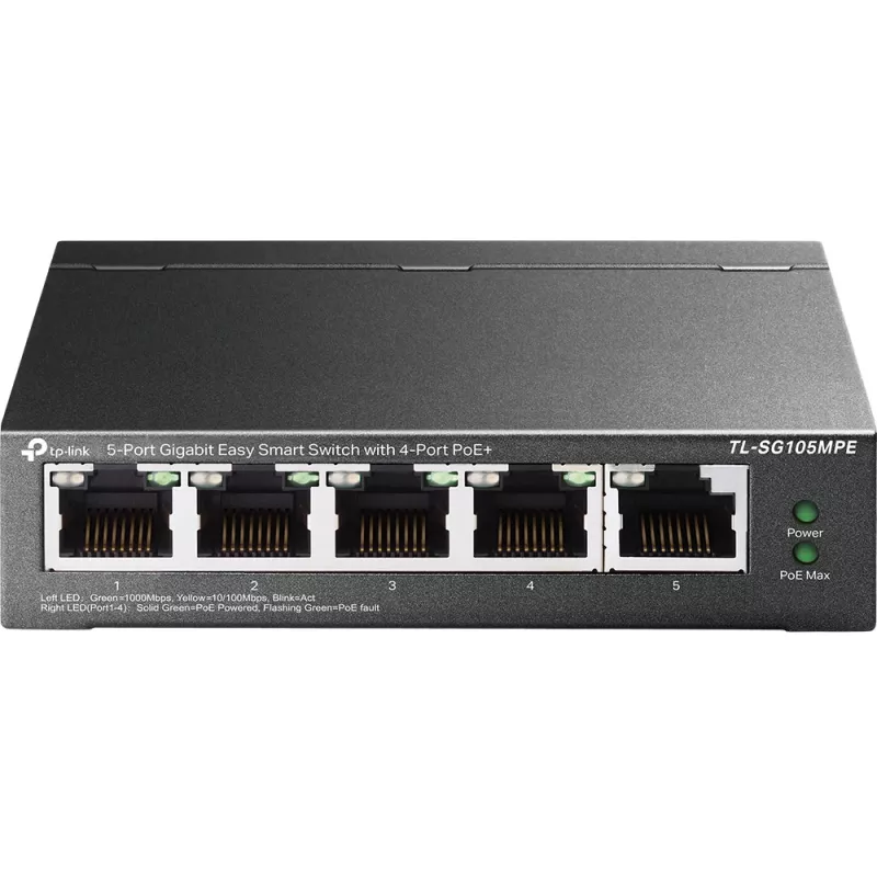 TP-Link 5-portowy Gigabit Easy Smart Switch z 4 portami PoE+, L2, Gigabit Ethernet (10/100/1000), Power over Ethernet (PoE)