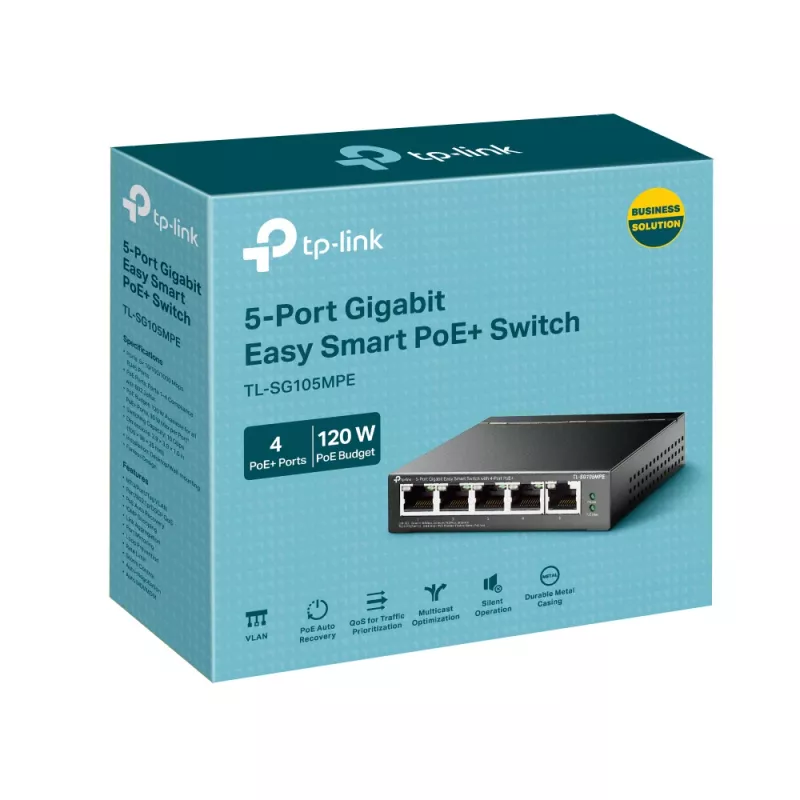 TP-Link 5-portowy Gigabit Easy Smart Switch z 4 portami PoE+, L2, Gigabit Ethernet (10/100/1000), Power over Ethernet (PoE)