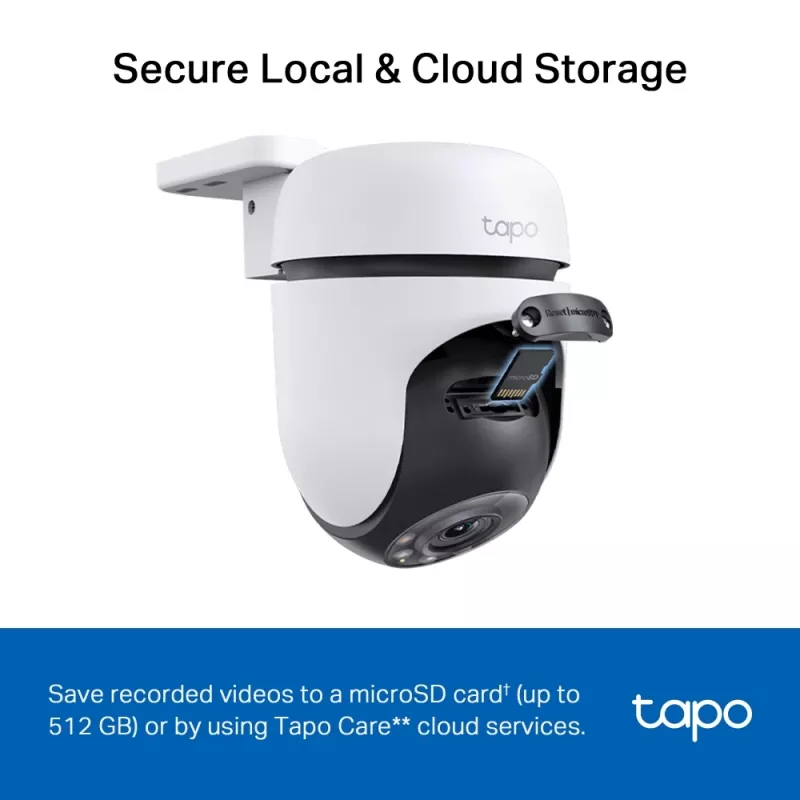 TP-Link Tapo Outdoor Pan/Tilt Security Wi-Fi Camera, IP security camera, Indoor & outdoor, Wireless, CE, FCC, RoHS, RCM, Ceiling, White, Black