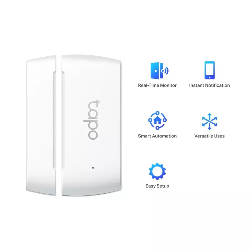 TP-Link Tapo Inteligentny czujnik kontaktowy, bezprzewodowy, biały, 922 MHz, do drzwi/okien, 0 - 40 °C, CR2032