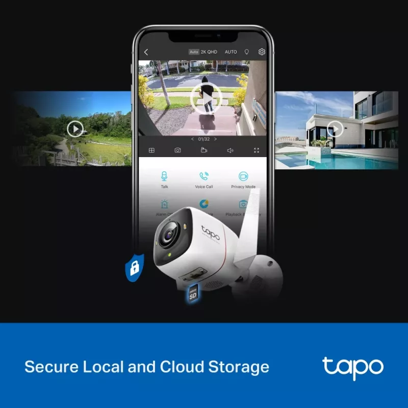 TP-Link Tapo Outdoor Security Wi-Fi Camera, IP security camera, Indoor & outdoor, Wireless, CE, FCC, RoHS, RCM, Wall, White