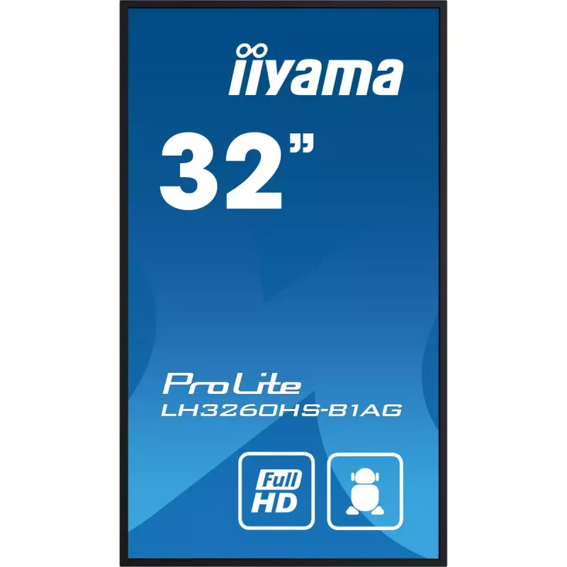 iiyama LH3260HS-B1AG Wyświetlacz reklamowy Digital A-board 80 cm (31,5 cala) LED Wi-Fi 500 cd/m² Full HD Czarny Wbudowany procesor Android 11 24/7