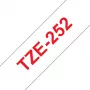 Taśma laminowana Brother TZe252 24 mm czerwona na białym