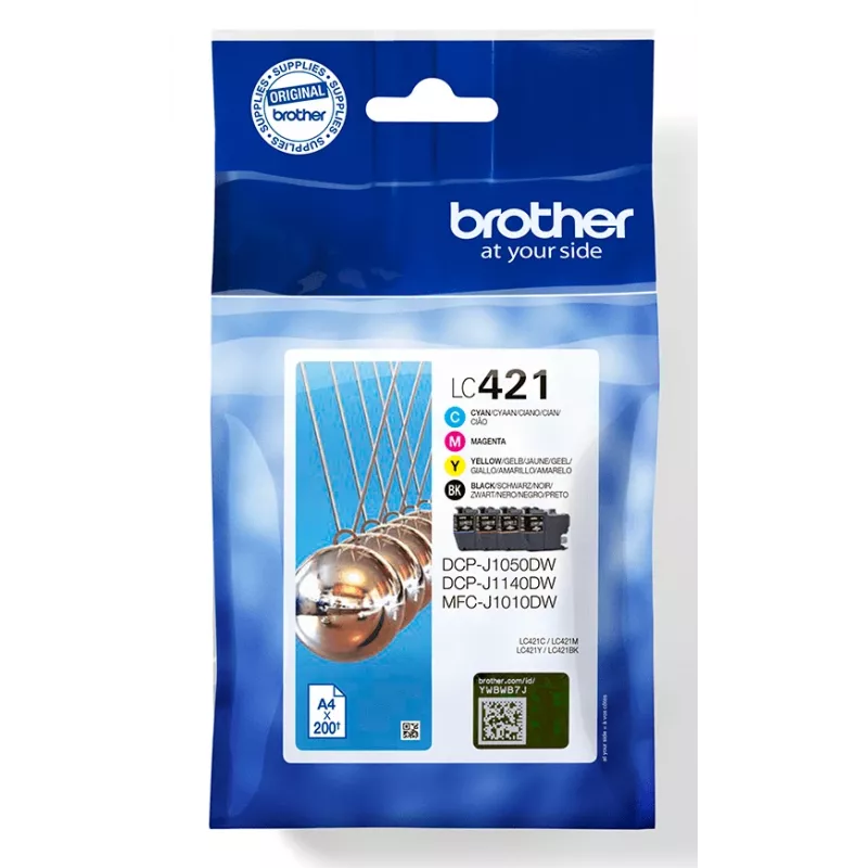 Brother LC-421VAL PagePack 4 szt. Oryginał o standardowej wydajności w kolorach czarnym, cyjan, magenta i żółtym