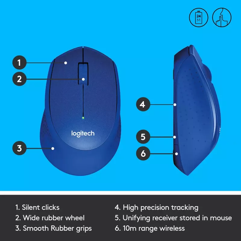 Mysz Logitech M330 SILENT PLUS RF Bezprzewodowa