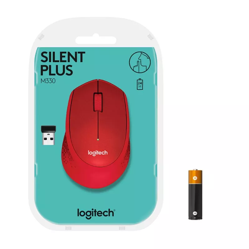 LOGITECH M330 Silent Plus Czerwony