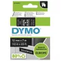 Autentyczne etykiety DYMO D1 | Biały nadruk na czarnej taśmie | 12 mm x 7 m | Samoprzylepne etykiety do drukarek etykiet LabelManager | Wyprodukowano w Europie
