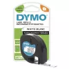 Markowe etykiety plastikowe DYMO LetraTag | Rolka 12 mm x 4 m | Czarny nadruk na białych etykietach | Uniwersalne etykiety samoprzylepne do drukarek etykiet LetraTag | 1 szt.