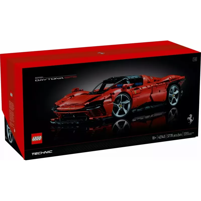 LEGO Technic zestaw konstrukcyjny Ferrari Daytona SP3 w skali 1:8, 3 778 elementów, czerwony, 6,99 kg