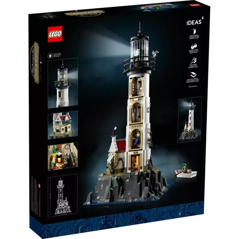 LEGO Ideas 21335 Zmechanizowana latarnia – 2065 elementów, zmotoryzowane obracające się światło, 18+