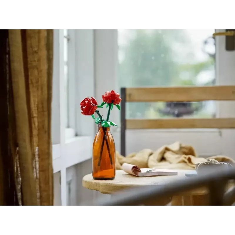 Klocki konstrukcyjne LEGO 40460 Iconic Roses, zestaw do budowy róż, model dekoracyjny, 120 elementów, wysokość 260 mm