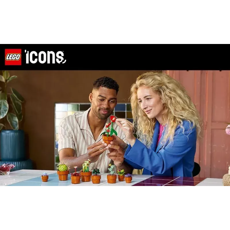 LEGO Icons Mini Plants zestaw 10329 — 9 małych modeli roślin do zbudowania, 758 elementów, wiek 18+