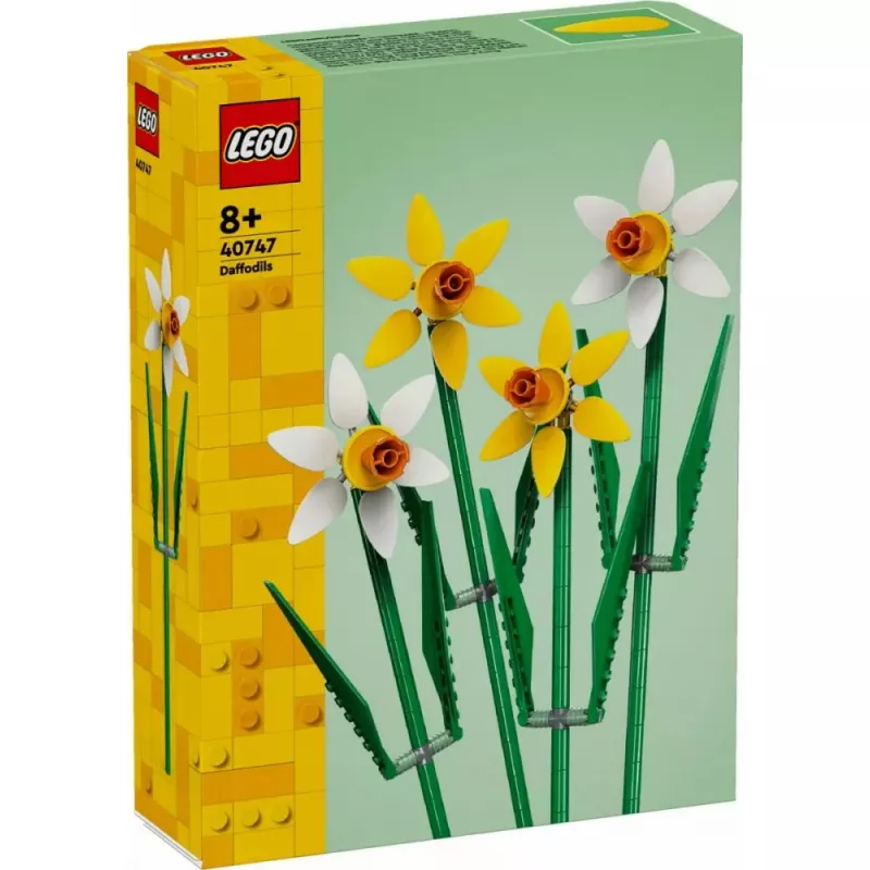 Zabawka konstrukcyjna LEGO Iconic Daffodils zestaw konstrukcyjny 40747 — 216 elementów, model kwiatu 300 mm