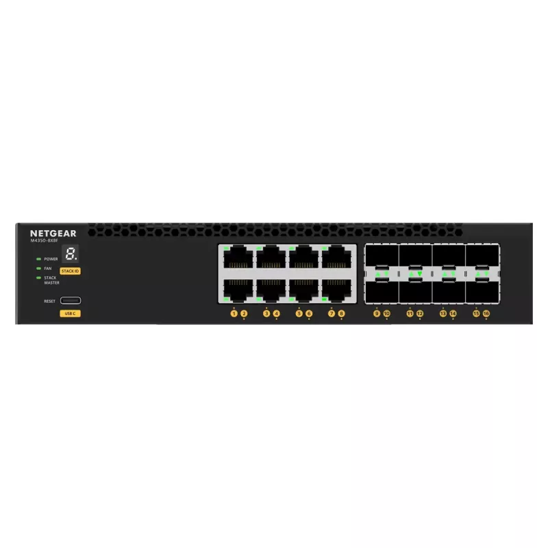 NETGEAR M4350-8X8F Zarządzalny L3 10G Ethernet (100/1000/10000) 1U Czarny