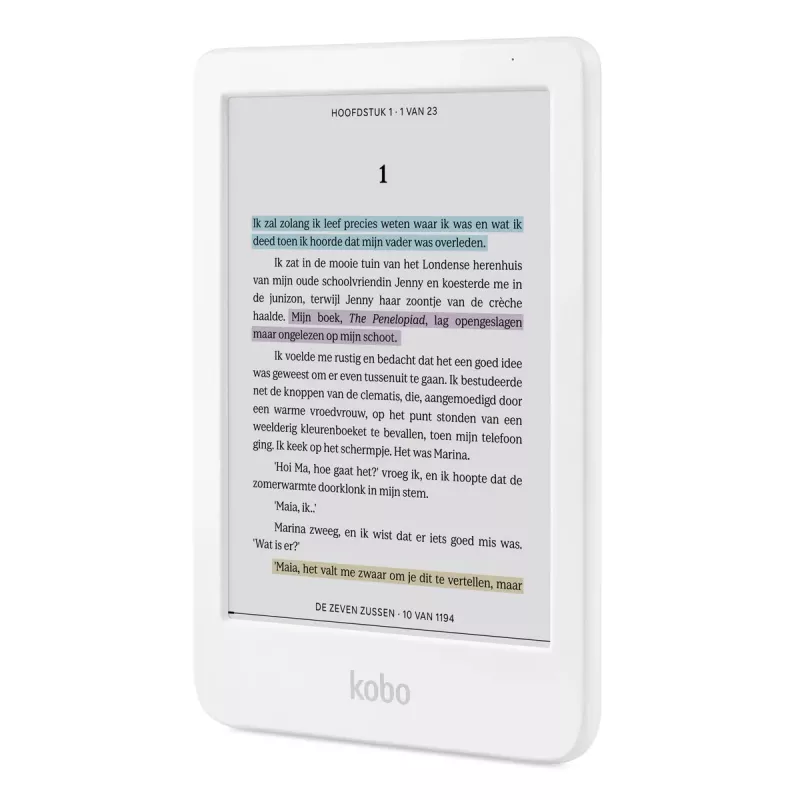 E-book reader Kobo Clara Colour N367 — 6-calowy E Ink Kaleido ekran dotykowy, 16 GB, Wi‑Fi, Bluetooth, biały