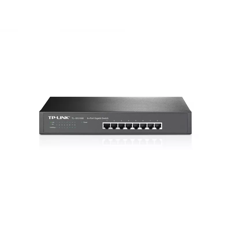 Niezarządzalny przełącznik TP-Link TL-SG1008, 8-portowy Gigabit Ethernet, 16 Gbit/s
